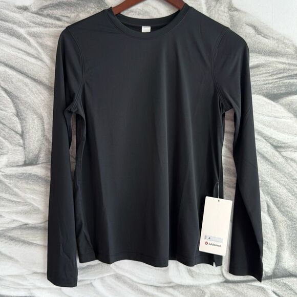 Lululemon Ultralight Hip-Length Long-Sleeve Shirt Black size 8 medium NWT - Picture 1 of 9